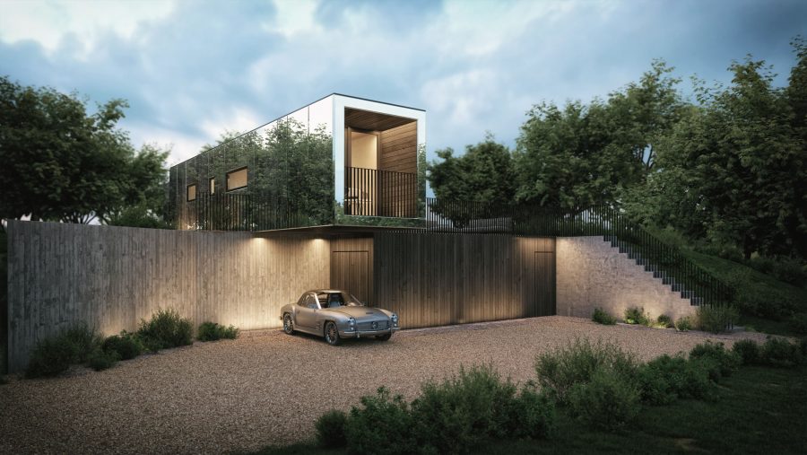 Patrick Bradley Architects Shipping Container Architecture Rural Bespoke Ireland Vernacular Lodge Bective lodge Abbey County Meath Mirror 5