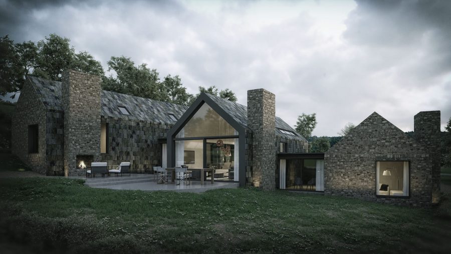 Patrick Bradley Architects Dickeys House Modern Slate Rural Barn Inside Outside Spaces Vernacular Glazing Contemporary Cool Northern Ireland Irish 3 TNI