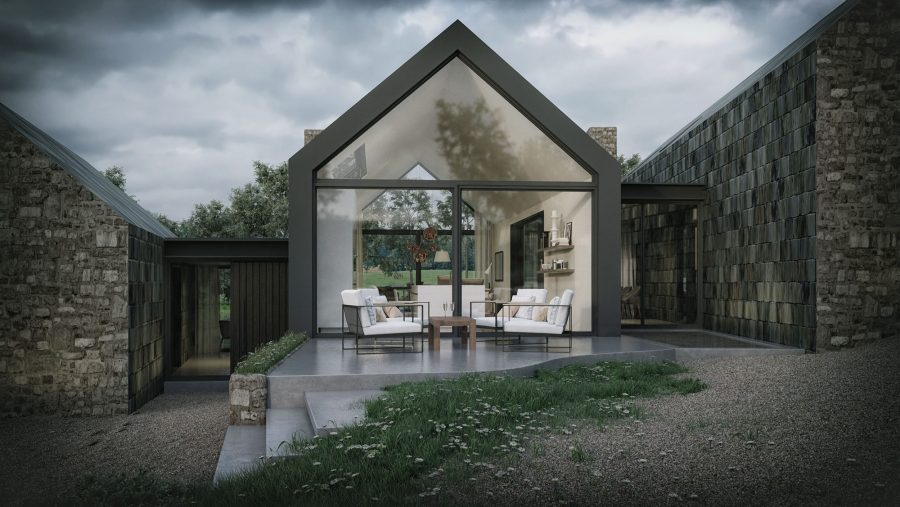 Patrick Bradley Architects Dickeys House Modern Slate Rural Barn Inside Outside Spaces Vernacular Glazing Contemporary Cool Northern Ireland Irish 9