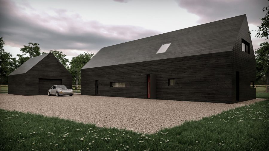 Patrick Bradley Architects Field House Modern Burnt Timber Rural Barn Inside Outside Vernacular Glazing Contemporary Cool Northern Ireland Irish 3 TNI