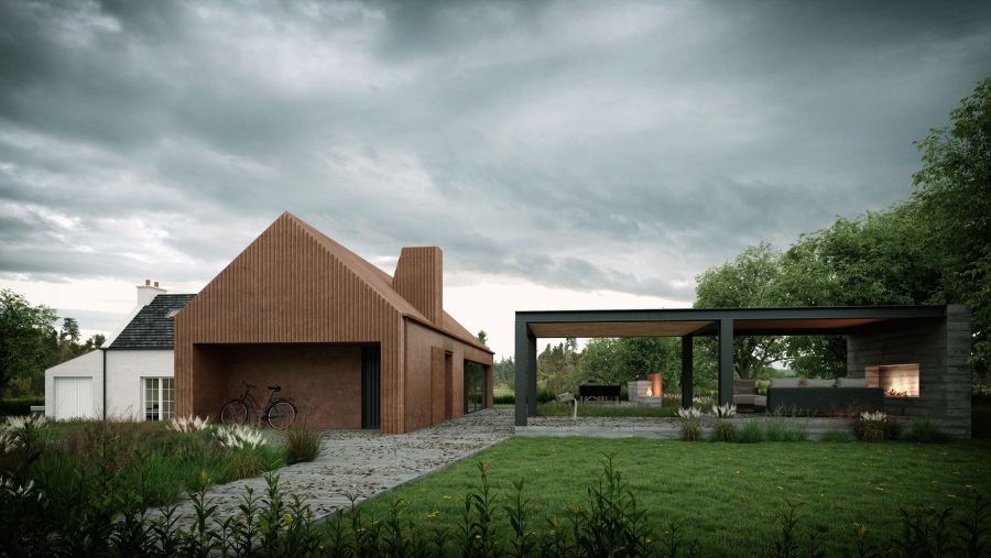 Patrick Bradley Architects Greenagh Croft House Traditional Moderm Rural Barn Inside Outside Spaces Vernacular Glazing Dwelling Corten 6