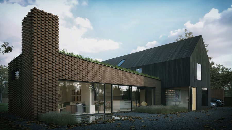 Patrick Bradley Architects Rosses House Modern Burnt Timber Rural Sligo Barn Inside Outside Ireland Vernacular Glazing Contemporary Cool Replacement Dwelling Brick 3