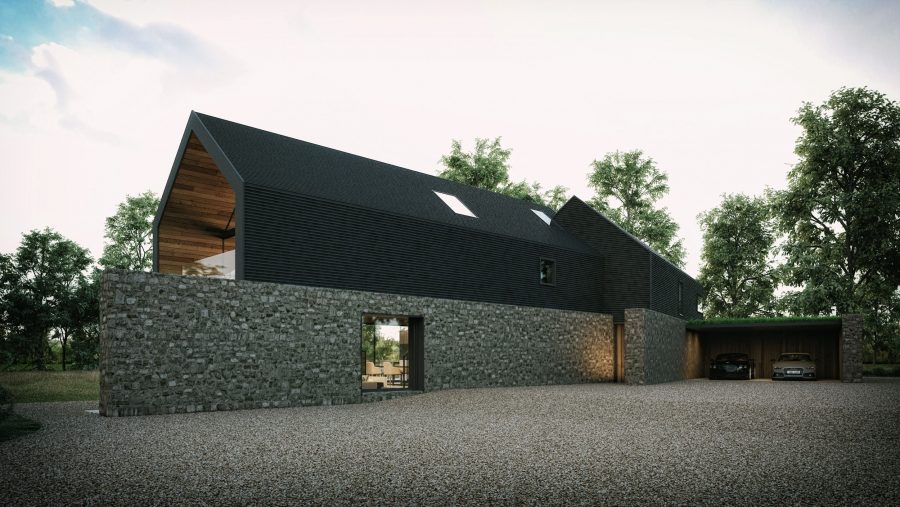 Patrick Bradley Architects Architecture Modern Rural Vernacular Countryside Northern Ireland Dwelling On A Farm Barn Stone One Off Home Corrugated Cladding Inside Out 2 TNI